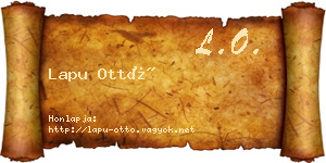 Lapu Ottó névjegykártya